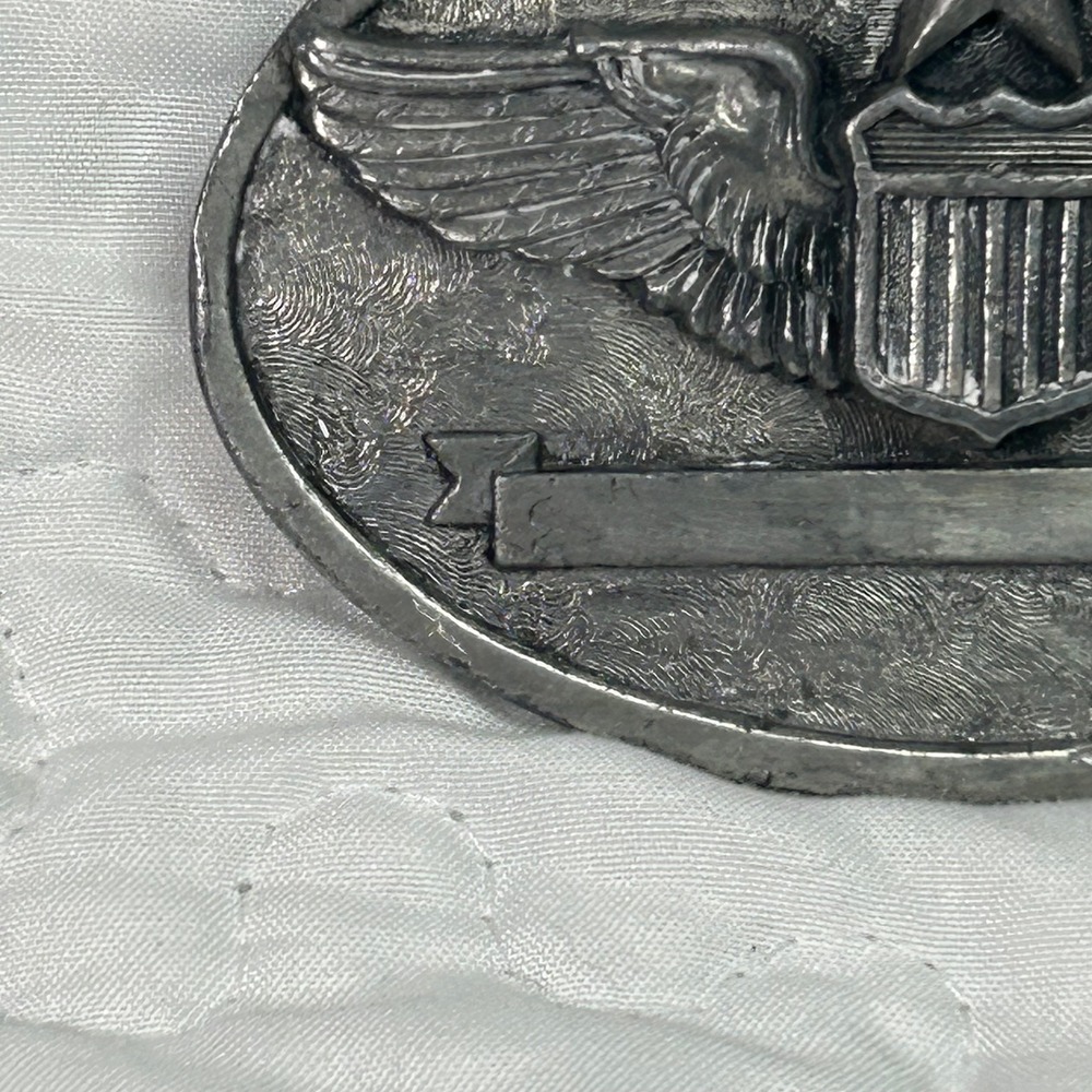 Vintage 1983 Buckle Connection Senior AAF USAF Pilot Wings Belt Buckle Silver - Picture 4 of 10